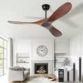 heimo 60 Inch Outdoor Ceiling Fan No Light，Wood Ceiling Fans Without Lights for Patios Bedroom Living Room Indoor Outside Reversible Ceiling Fan for Angled Sloped Ceiling(Walnut)
