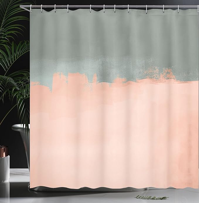 Ambesonne Abstract Shower Curtain, Grunge Street Style Painting Brush Print Ombre Design Illustration, Cloth Fabric Bathroom Decor Set with Hooks, 69" W x 84" L, Dark Sea