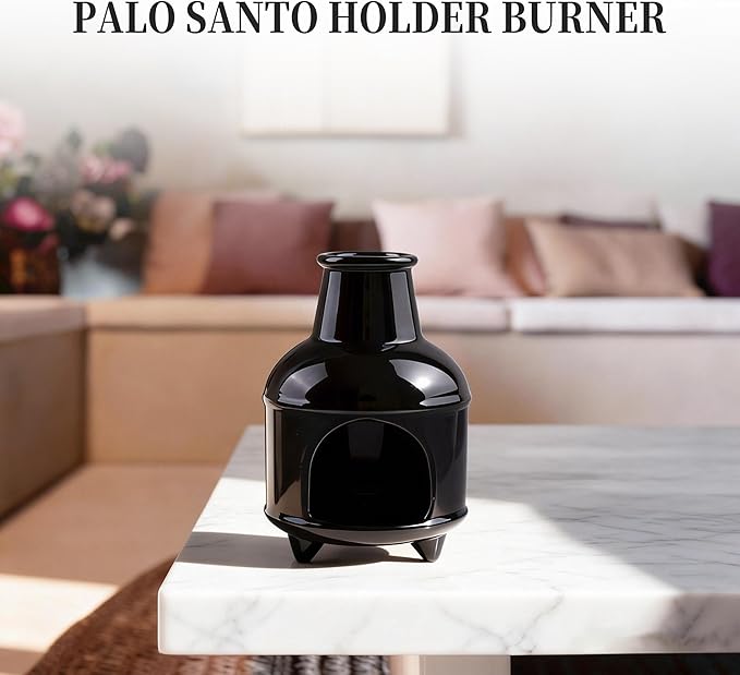 Palo Santo Holder - Sage Burner & Incense Burner for Burning Sage, Palo Santo Advanced Ash Catcher with Chimney Design,Cone Burning Smudge Bowl for Yoga, Meditation Room,Home Decor,Healing Gift