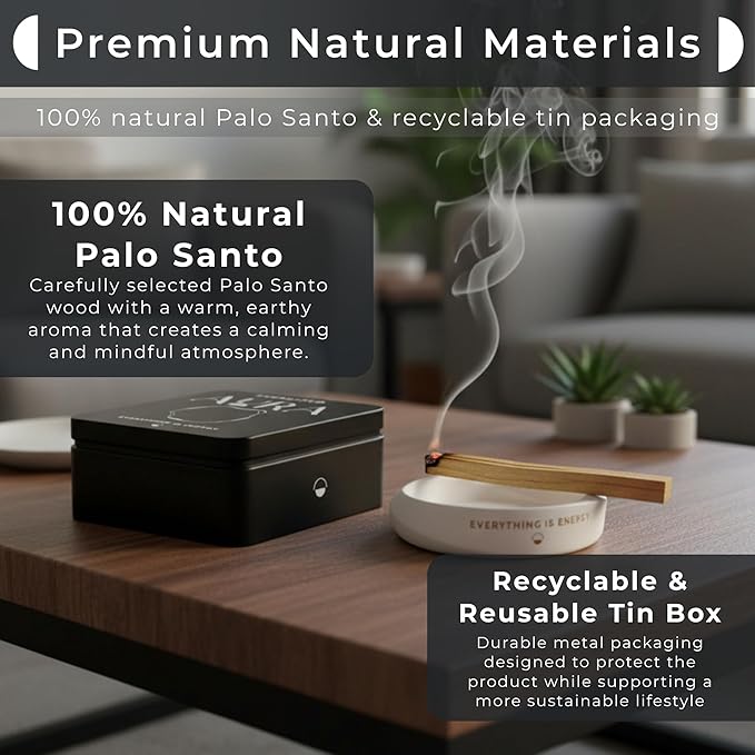 5 Palo Santo Sticks with White Holder (White)
