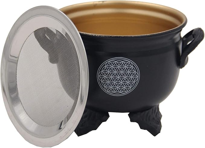 Large Metal Charcoal Incense Burner (Flower of Life)