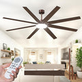 80 Inch Ceiling Fans with Lights, Large Modern Ceiling Fan with Light and Remote Control, Reversible, 3CCT, Dimmable, Quiet, Brown Ceiling Fan for Bedroom Living Room Patio Farmhouse, Indoor/Outdoor