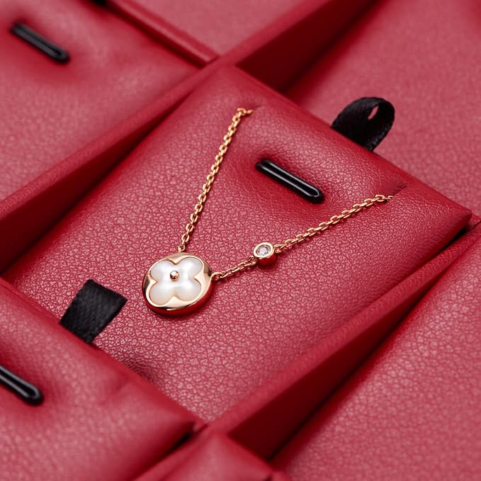 Oirlv Gorgeous Red Leather 24 Grid Jewelry Tray with Removable Inserts Jewelry Cards Stackable Necklace Trays Necklace Drawer Organizer | Red Leather Exterior, Soft Microfiber Interior, 24 Pendant Slots, Removable Inserts, Bold Display for Pendants