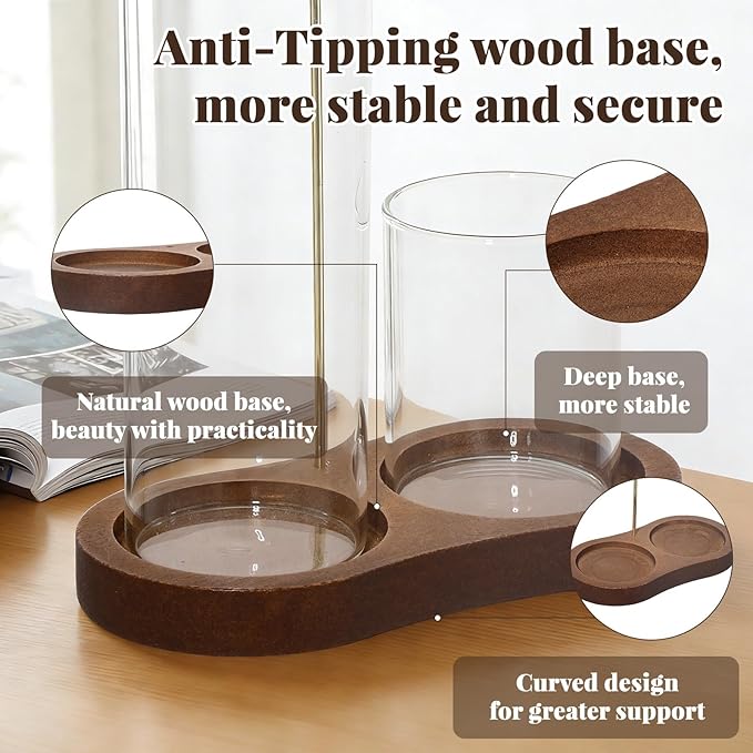 2-in-1 Glass Incense Holder with Ash Collector and Incense Stick Storage Upside Down Hanging Incense Holder, Anti-Splashing Design, Perfect for Meditation, Yoga, Spa, and Home Decoration