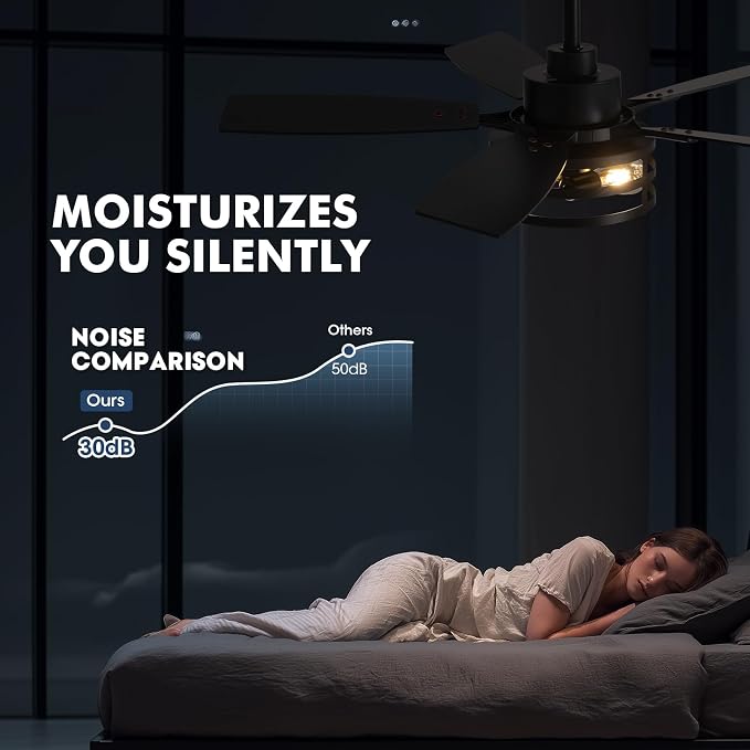 42 Inch Flush Mount Ceiling Fans with Lights and Remote Control, Farmhouse Ceiling Fan with LED Lighting for Bedroom Living Room and Patio, Black Caged Ceiling Fan for Indoor and Outdoor(NO Bulbs)