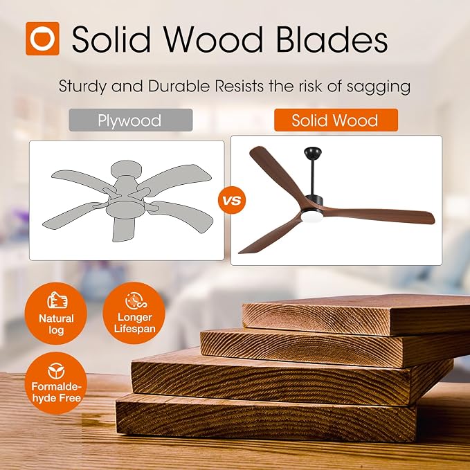 addlon 80 inch Ceiling Fans with Lights and Remote Control, Reversible, 3 Wood Blades, 6 Speeds, 3CCT Dimmable, Noiseless, Indoor/Outdoor Black Walnut Ceiling Fan for Bedroom Living Room Gazebo Patio