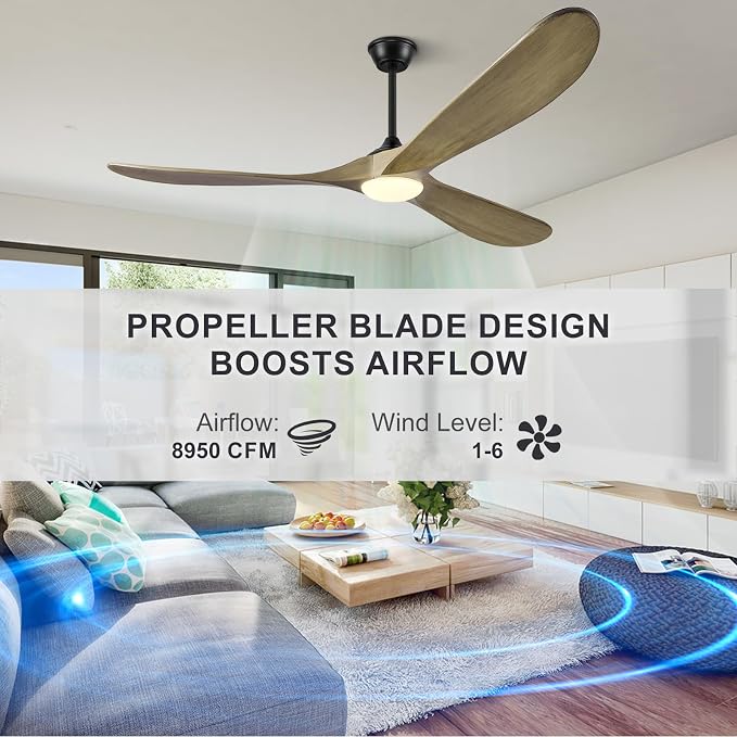 Eliora 72 Inch Ceiling Fans with Lights, Wood Outdoor Ceiling Fan for Patio and Remote Control Rustic Propeller Large Ceiling Fans with Light Farmhouse Indoor Quiet High cfm, Bronze Gray