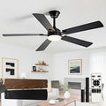 Depuley 52-inch Ceiling Fan with Light: Black Ceiling Fan for Living Room Indoor Outdoor - Modern Ceiling Fan with Remote Control 3CCT Dimmable Noiseless 5 Reversible Walnut Blades 6 Speeds Timer