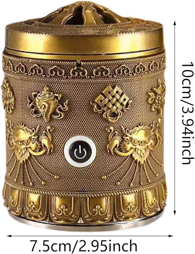 Generic Alloy Incense Burner Incense Holder Quick Heating Portable New Year Gift Decor Accessories Ornament for Bedroom Tea Table, Bronze