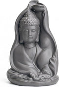 Ceramic Incense Burner, Waterfall Reflux Design, Aromatherapy Holder for Cones and Sticks, Dark Brown。 (XRL)