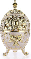 JUXYES Vintage Incense Burner Holder with Removable Ash Catchers, Metal Censer Antique Cone Coil Incense Burner Holder Zinc Alloy Spiritual Aromatherapy Yoga Meditation Gifts Retro Home Decoration