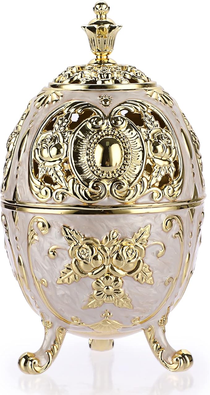 JUXYES Vintage Incense Burner Holder with Removable Ash Catchers, Metal Censer Antique Cone Coil Incense Burner Holder Zinc Alloy Spiritual Aromatherapy Yoga Meditation Gifts Retro Home Decoration