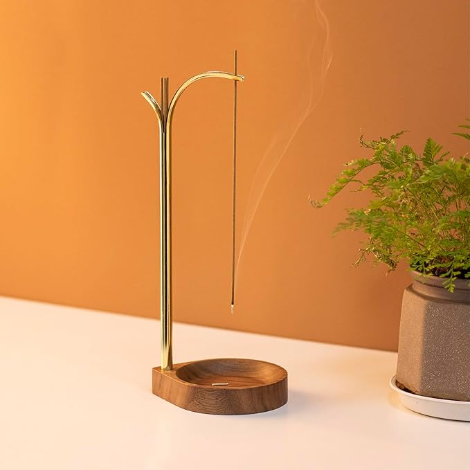 Incense Holder + Storage,Brass Incense Holder for Sticks with Storage, Incense Burner for Meditation Yoga Spa Room Decor