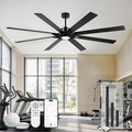 84 Inch Ceiling Fan,Large Indoor Outdoor Ceiling Fan for High Ceilings,Covered Patio & Garage,Smart Ceiling Fan Compatible with Alexa,Black Ceiling Fan with Dual Finish 8 Blades, ZCCF05BK-84