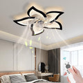 Bevenus Low Profile Ceiling Fans with Lights,27.2” Black Modern Dimmable Flower Shape Ceiling Light Fan with Remote Control/app Control,Timing 6 Gear Speeds Fan Ceiling Lamp.
