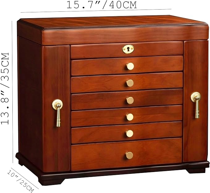 Wooden Jewelry Box,jewelry boxes for women large,jewlrey box&organizers with necklace hanger,jewerly organizer,9-layer large capacity jewelry storage box for jewelry