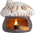 Palo Santo Holder Mushroom Shape, Ceramic Sage Holder for Burning Palo Santo Burner for Meditation, Yoga and Relaxation(Brown)