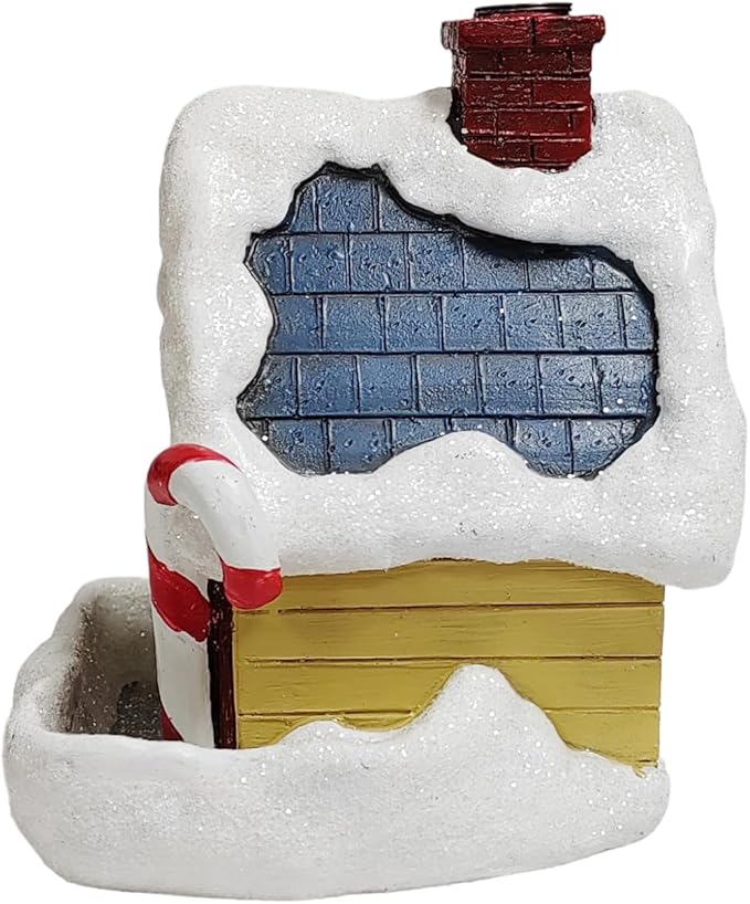 Hosley Resin Backflow Incense Burner – Christmas House Snow Cabin Backflow Incense Cone Holder (4.72") with 20 Apple Cinnamon Cones, House Decor & Aromatherapy
