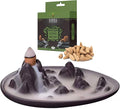 SOUL STICKS Backflow Incense Holder Burner Waterfall Fountain for Home, Office, Yoga, Room Decor & Aromatherapy with 1 Pack of 10 Backflow Fragrance Cones Included (Mountain Peak)