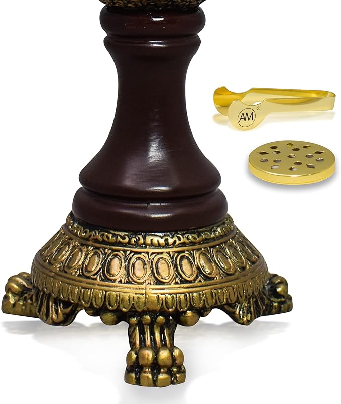AM Lux Globe Incense Burner - Bakhoor Cone Holders | Insence bukhoor Burners| Frankincense Burner Charcoal | Mabkhara | for Office & Spiritual Décor (Bronze)