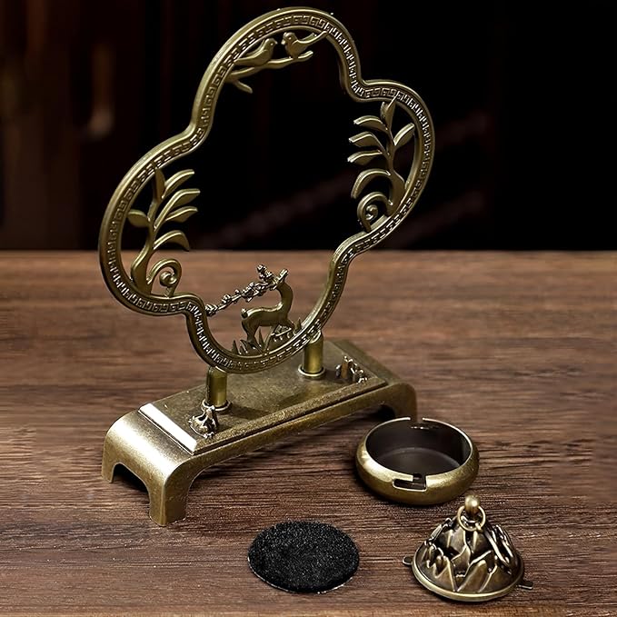 Deer Incense Holder,Mini Hanging Thurible Incense Burner Rack,Incense Holder for Sticks,Insence-Stick Holder,Bronze Colored,1 Piece