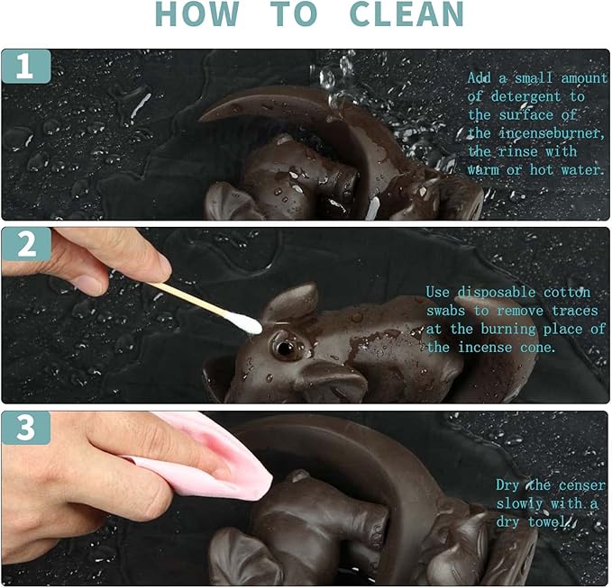 YYW Elephant Backflow Incense Burner Holder Waterfall Incense Cones Burner with 20 Incense Cones,30 Incense Stick,1 Tweezer,1 Mat Gift for Aromatherapy Ornament Home Decor (Small Size)