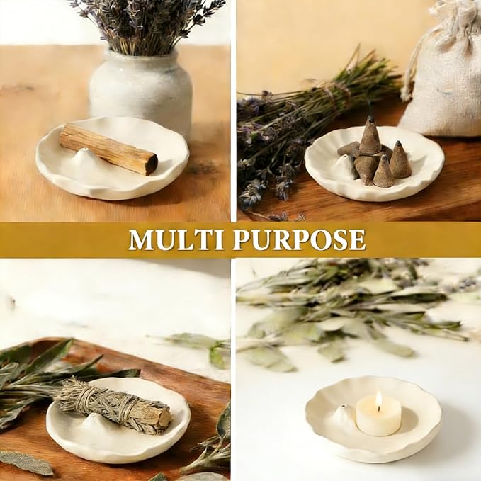 Minimalist Stone Sand Incense Holder – Handcrafted Modern Minimalist Incense Stick Holder for Meditation, Yoga, Aromatherapy, Home, Office Decorative Burner