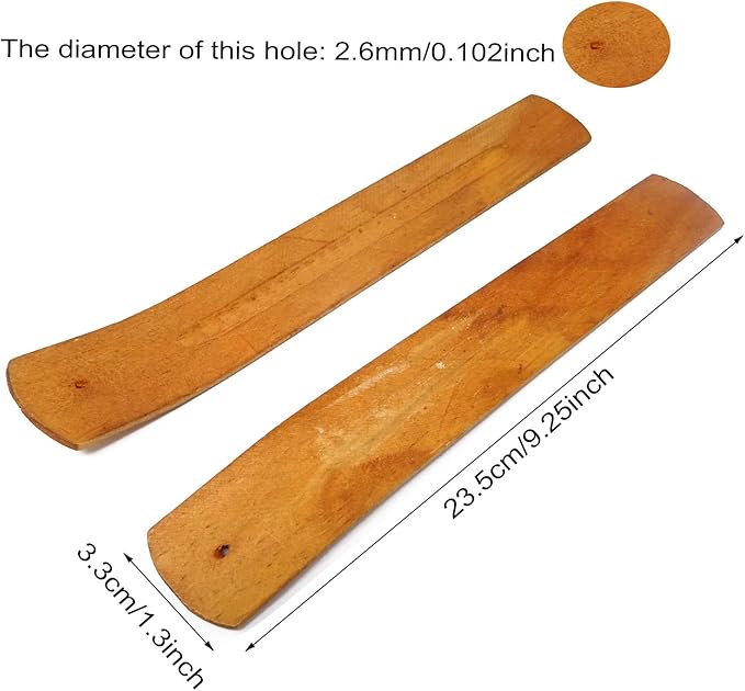 Honbay 12PCS Wooden Incense Sticks Holder Lightweight Incense Burner Ash Catcher Wooden Incense Tray for Home Fragrance Decor or Hotel Aromatherapy Ornament (9.25")