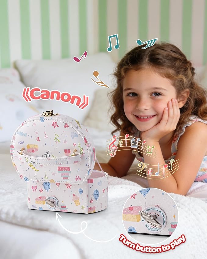 VLANDO Bithday Gift for Girl - Musical Jewelry Box for Girls, Small Kid Music Box with Ballerina for Party Bedroom Decor, Gifts for Girls Kids - Fantasy