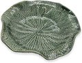 Tiny 6¾" Green Lotus Leaf Shaped Tray - Handmade Ceramic Porcelain Decorative Plate Dish Catchall Miniature Container For Jewelry Personal Items Incense Holders Trays Décor Gifts