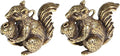 2pcs Brass Squirrel Figurines 1.6x1.2x0.6in Small Incense Holder Brass Animals Decor Antique Bronze Statue Ornament Desk Decoration Keychains