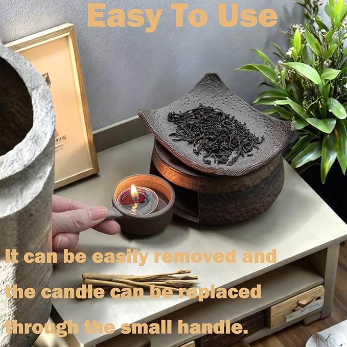 Incense Burner Kit, Zen Burner, Zen Ceramic Incense Holder with Wooden Tongs, Ceramic Aromatherapy Burner, Aromatherapy Stove for Bedtime Calm, Meditation, Home and Office