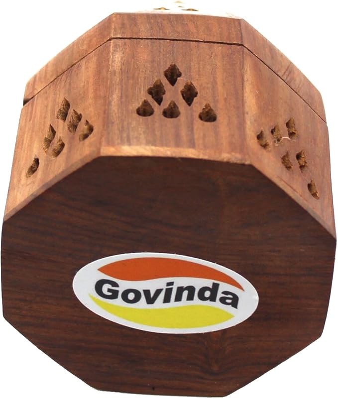 Govinda - 5 Inch Temple Wooden Charcoal/Cone Burner