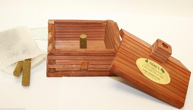 Paine's Medium Log Cabin Incense Burner Comes with 10 Balsam fir logs