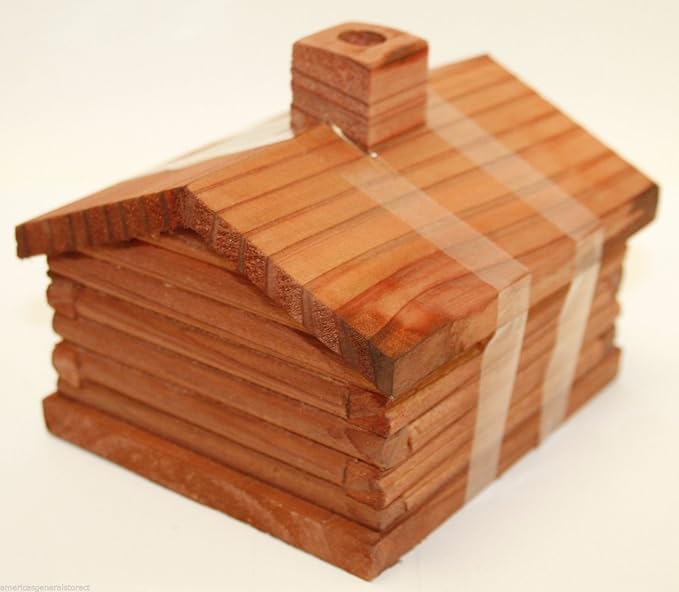 Paine's Medium Log Cabin Incense Burner Comes with 10 Balsam fir logs