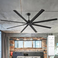 84-inch industrial ceiling fan, 6-speed garage ceiling fan with remote control, 8 aluminum blades, large ceiling fan with a quiet reversible DC motor suitable for garages, gyms, and offices.