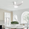 60" White Flush Mount Ceiling Fan with Remote, No Light | Modern Low-Profile, Heat Resistant ABS Blades, 6-Speed Reversible Quiet DC Motor for Balcony, Living Room, Bedroom