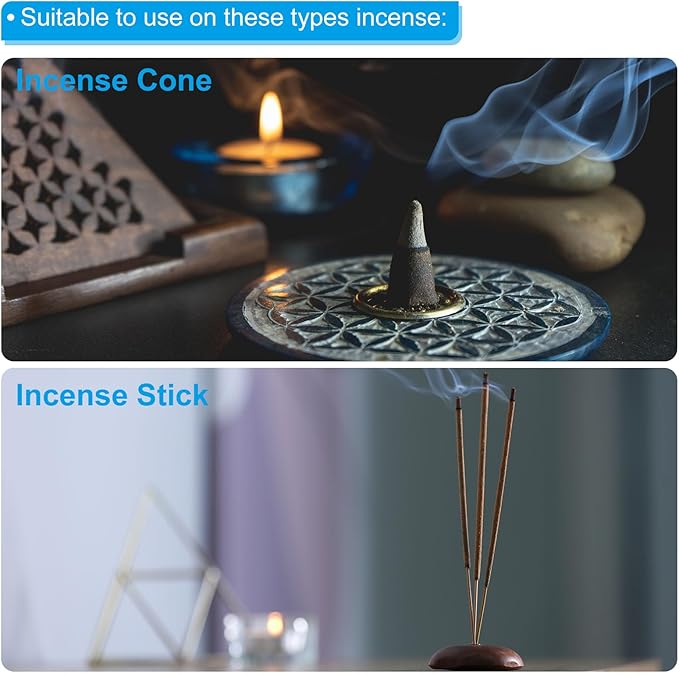 PATIKIL Incense Holder, 2 Pack Brass Incense Cone Burner Stick Holder with 9 Holes Incense Stand Base for Yoga Spa Room Home Office, 0.8" Dia. 0.6" Tall