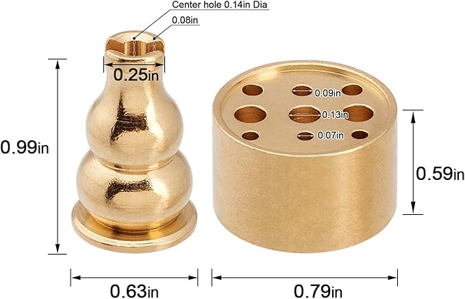 OIIKI 3 in 1 Stick Incense Burner, 6.7 Inch Brass Incense Holder, Alloy Cone Ash Catcher for Indoor Outdoor Use