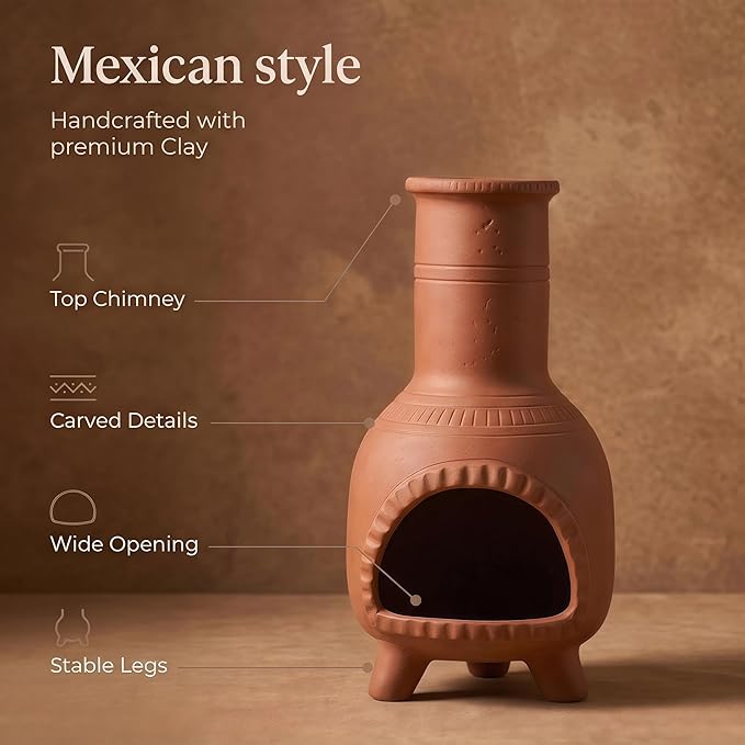Handmade Terracotta Palo Santo Holder – Suitable for Burning Sage & Palo Santo - Mexican-Style Chimney Incense Burner, an Incense Burner for Spiritual Meditation, Yoga or Home Decoration