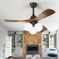 Ceiling Fans with Lights and Remote: 42-Inch Ceiling Fan 3 Blades Bubble Low Profile Outdoor - Walnut Ceiling Fans with Remote Control Quiet Reversible DC Motor for Living Room