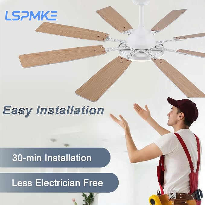 Ceiling Fan With Light & Remote Indoor/Outdoor Use 60 Inch White | Reversible DC Motor,3CCT, Dimmable, Timer, Noiseless,Ceiling Fan for Bedroom Living Room