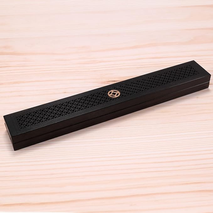 1Pcs Black Wooden Incense Holder Incense Coffin Burner Wood Incense Burner Box Aromatherapy Censer for Home Office B