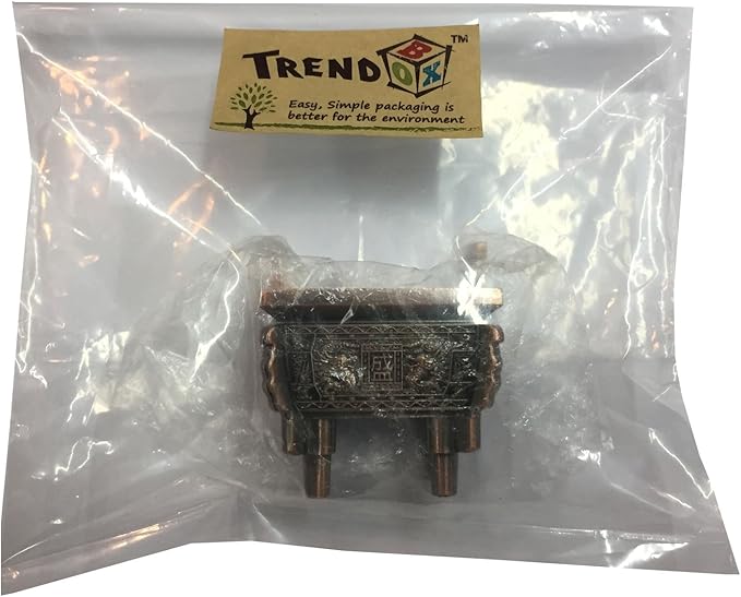 TrendBox Model B - Mini Vintage Design Ding Sheng Bronze Tripod Incense Cone Coil Stick Burner Holder Ash Catcher Chinese Traditional Style Buddhist Washable