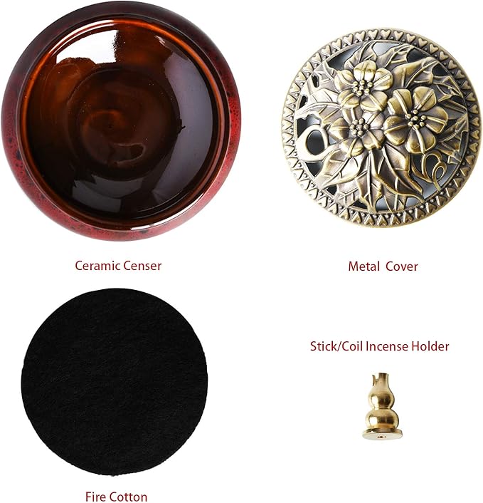 Ceramic Home Decoration Incense Sticks or Cones Burner Porcelain Incense Holder
