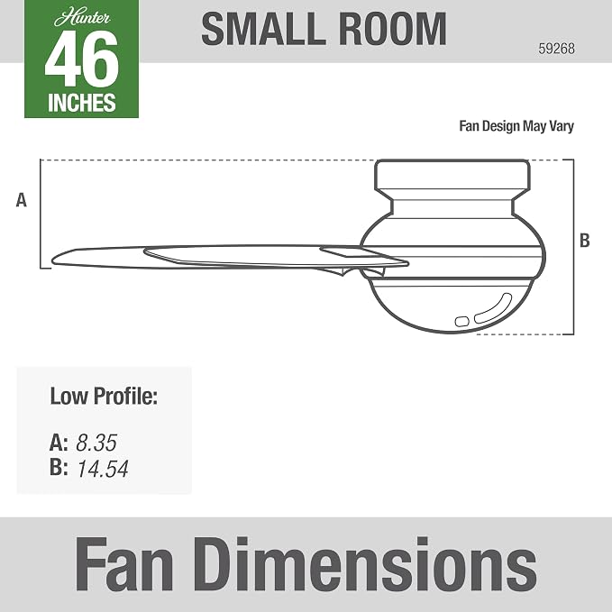 Hunter Anslee, Indoor, Ceiling Fan, with LED Light, 46 inch, Premier Bronze