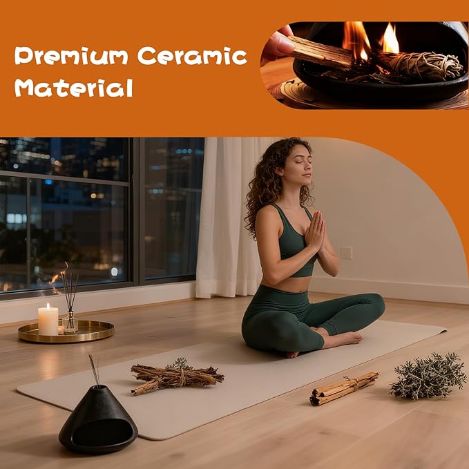 Palo Santo Holder,Incense Holder, Ceramic Incense Burner for Palo Santo Sticks, Mountain - Shaped Aromatherapy Decor,Aromatherapy Enthusiasts, Meditation Masters