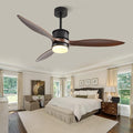 Ceiling Fans with Lights, 52 Inch Indoor Outdoor Ceiling Fan, Wood Ceiling Fan with Remote Control, Noiseless Reversible DC Motor Fan Light for Farmhouse/Living Room/Bedroom/Study