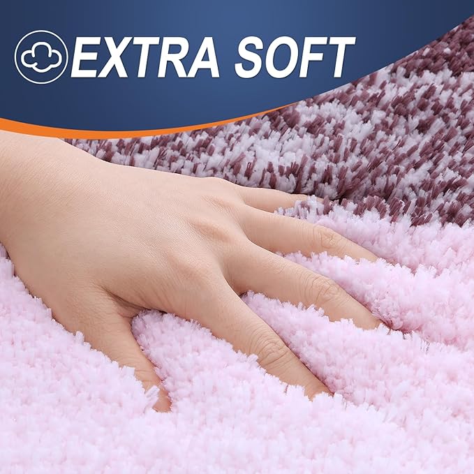 OLANLY Large Bathroom Rugs Mat 40x24, Extra Soft Absorbent Microfiber Bath Rugs, Rubber Backing, Quick Dry, Machine Washable Bath Mats for Bathroom Floor, Tub and Shower, Home Decor Accessories, Mauve