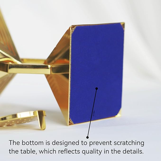 Geometric Charcoal Incense Burner Holder- Gold Electroplated Metal Burner with Anti-Oxidation Coating, Premium Bakhoor Burner for Home Decor and Meditation, Unique Triangle Design Spiritual Gift